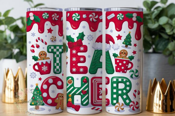 Christmas Teacher Holiday 20oz Wrap Graphics for Tumbler Wraps