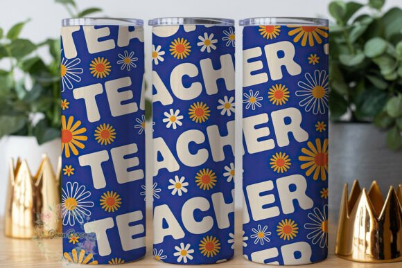 Daisy Teacher Graphics & Tumbler Wraps