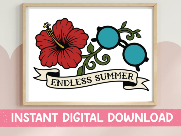 Endless Summer Hibiscus Graphics for T-Shirt Designs