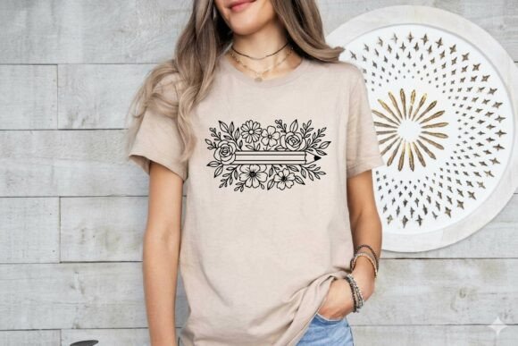 Floral Pencil Teacher’s Day Graphics & Illustrations