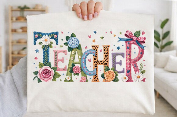 Floral Teacher Png: Graphics & Illustrations