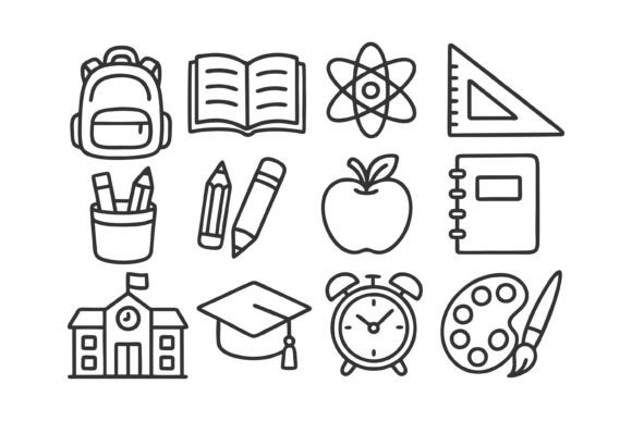 Hand-drawn School Icons & Graphics Review