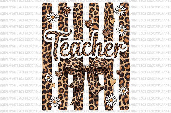 Leopard Teacher PNG: Graphics for T-Shirt Designs