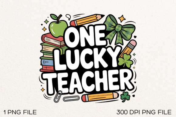 One Lucky Teacher Graphics & T-Shirt Designs