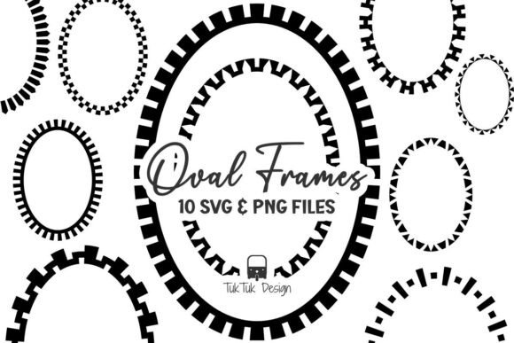Oval Frame Decorative Borders SVG PNG Graphics