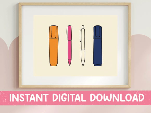 Pen Marker Stationery SVG: Graphics for T-Shirt Designs