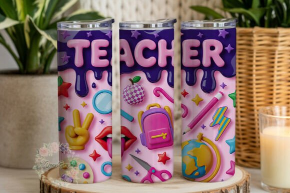 Pink Teacher Graphics for Tumbler Wraps