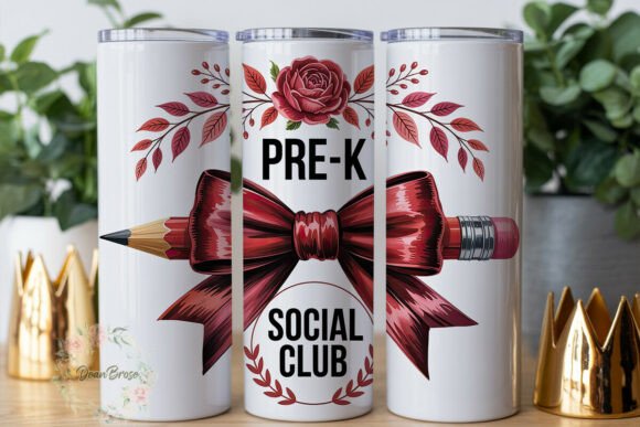 Red Bow Teacher PRE-K Wrap Graphics