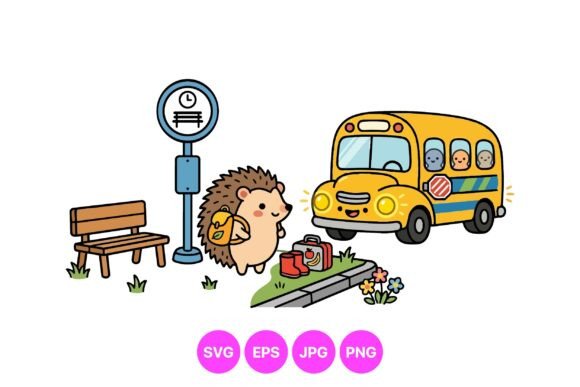 Reviewing Cute Hedgehog School Bus Clipart for Stitching