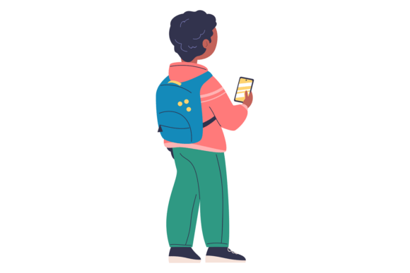 School Kid Back View: Smart Graphics & Illustrations