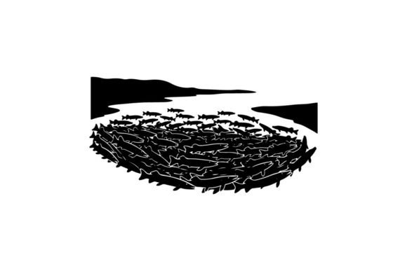 School of Fish Forming Circular Pattern Graphics