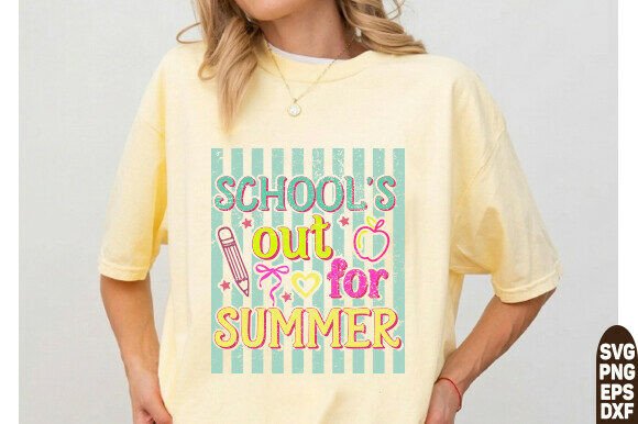 School's Out Bow Graphics for T-Shirt Designs
