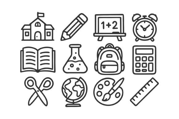 School Supplies Graphics & Icons Review