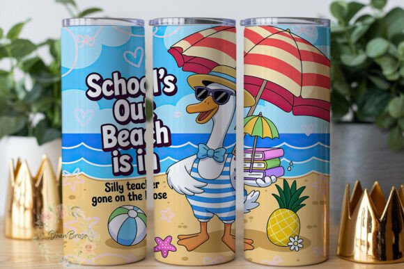 School’s Out Beach Tumbler Wrap Graphics