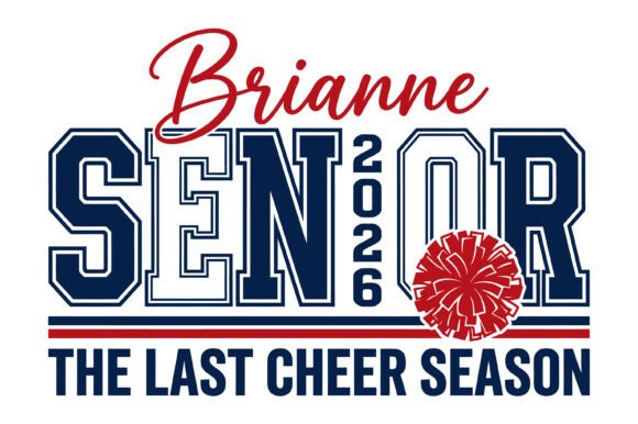 Senior Cheer 2026 SVG: Graphics for T-Shirt Designs