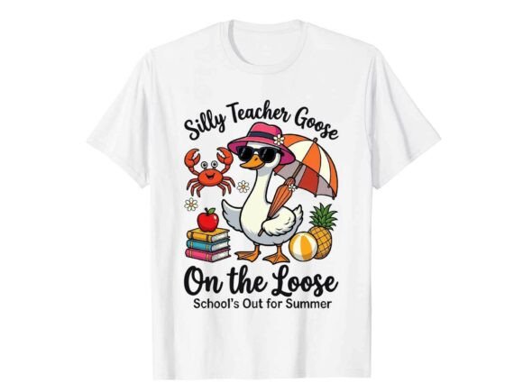 Silly Teacher Goose Graphics for T-Shirt Designs