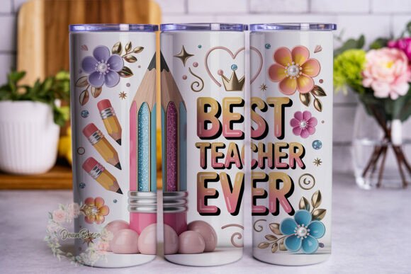 Teacher Appreciation Floral Graphics & Tumbler Wraps