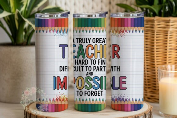 Teacher Appreciation Tumbler Wrap PNG Graphics
