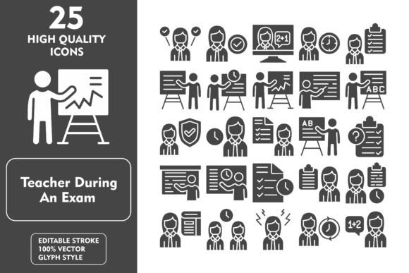 Teacher Exam Icon for Graphics and Icons