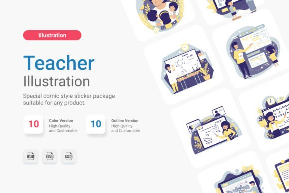 Teacher Icons: Graphics for Modern Branding