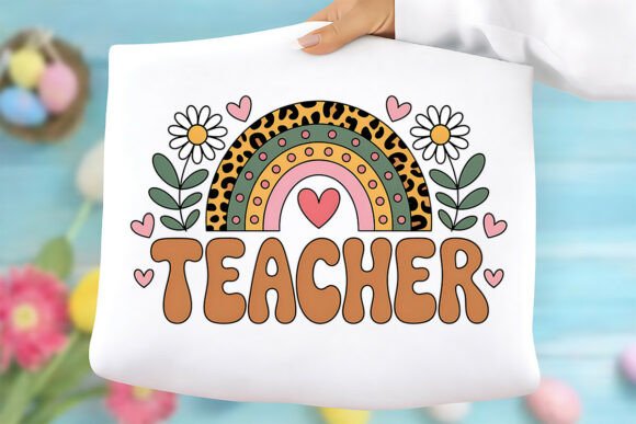 Teacher Leopard Heart Graphics for T-Shirt Designs