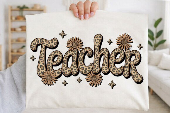 Teacher Leopard Png: Graphics for T-Shirt Designs