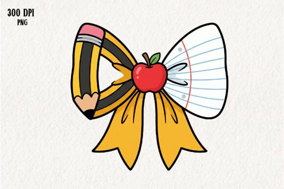 Teacher Pencil Bow Graphics & Illustrations Review