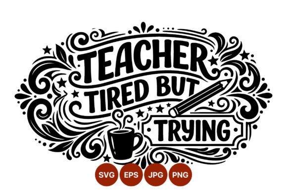 Teacher Tired Vector: Graphics & Illustrations
